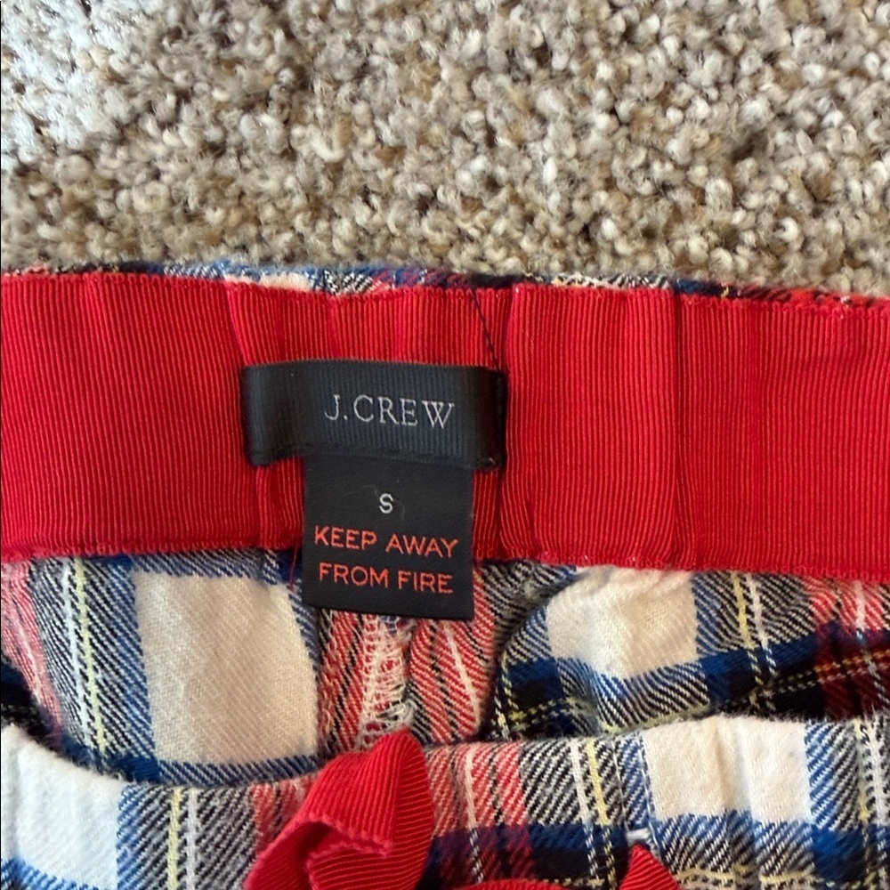 J. Crew 100% Cotton Red and Blue Plaid Pajama Pants, Small, Like New - Picture 2 of 7
